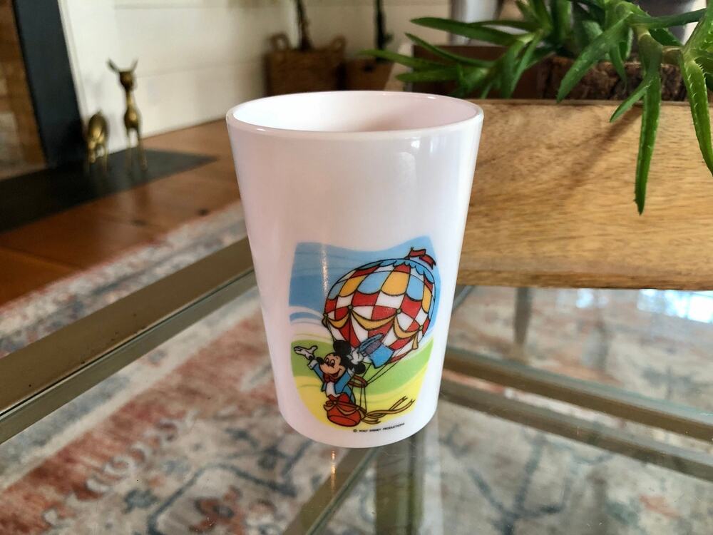Vintage Disney Mickey Mouse Hot Air Balloon Plastic Cup